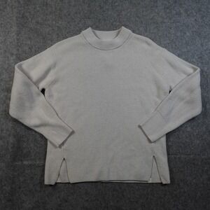 Lululemon Sweater Womens 4 Merino Wool Blend Crew Neck Knit White Opal